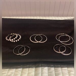 Lot of silver toned earrings